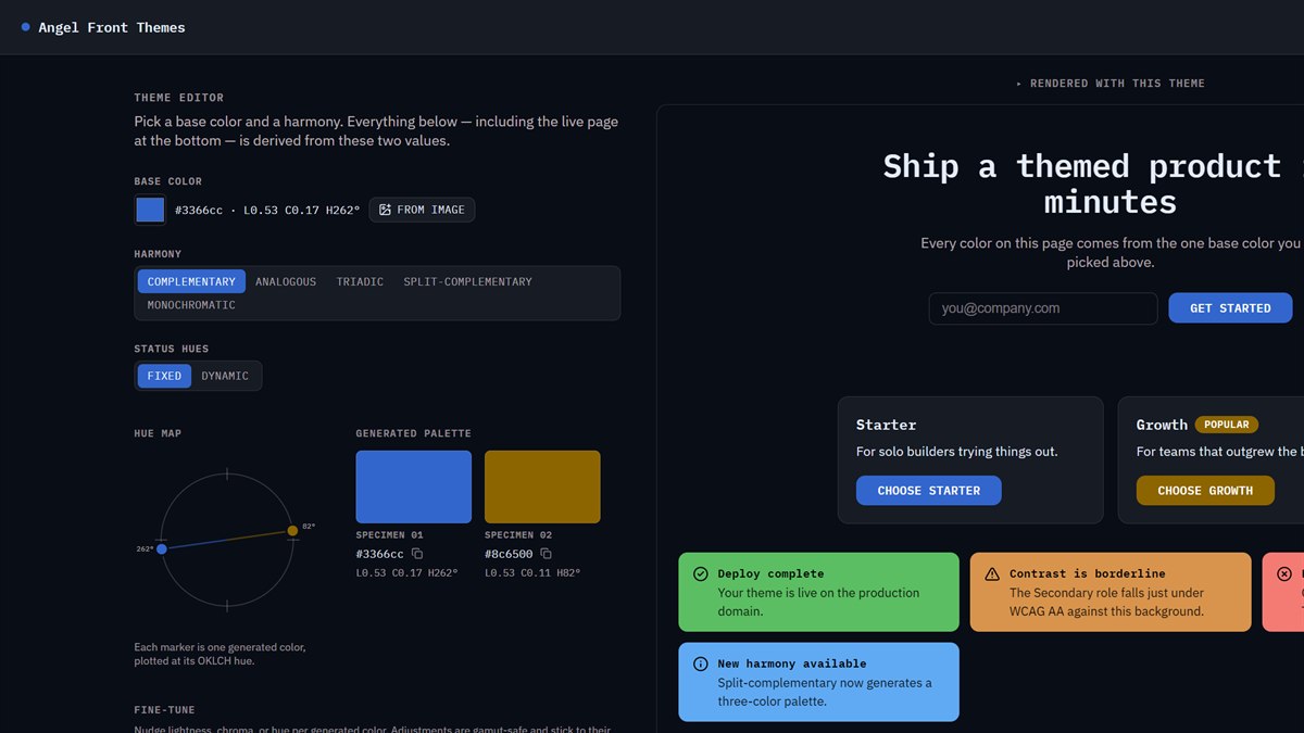 Screenshot of Angel Front Themes